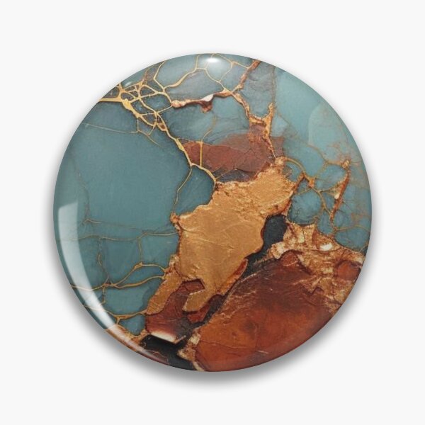 Item preview, Kintsugi Turquoise Marble and Liquid Gold Abstract Crack Pattern designed and sold by LYAN-STORE.