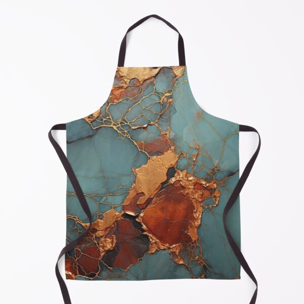 Item preview, Kintsugi Turquoise Marble and Liquid Gold Abstract Crack Pattern designed and sold by LYAN-STORE.