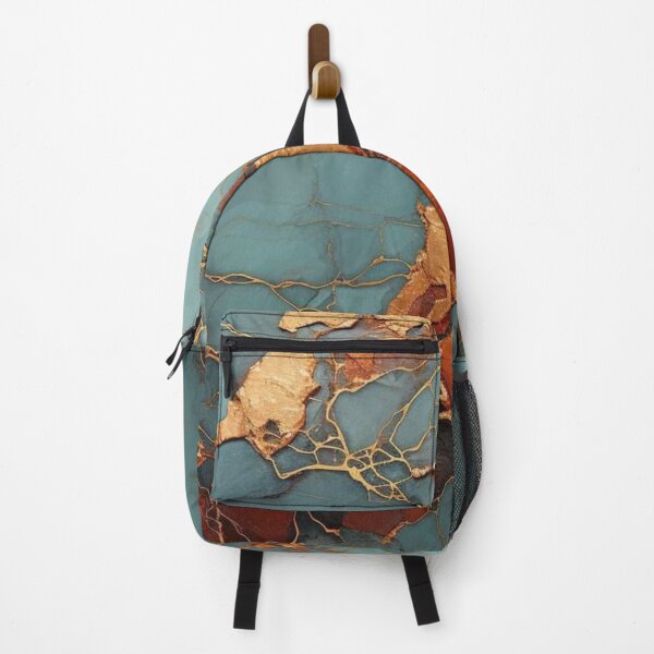 Item preview, Kintsugi Turquoise Marble and Liquid Gold Abstract Crack Pattern designed and sold by LYAN-STORE.