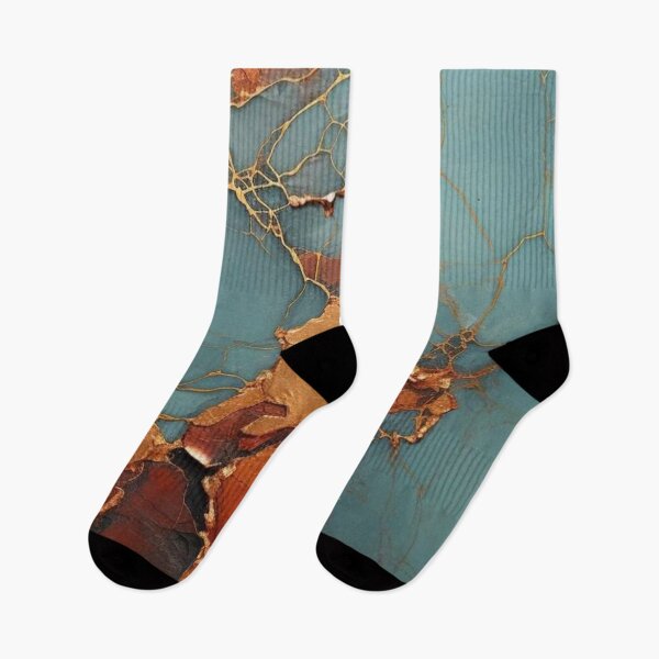 Item preview, Kintsugi Turquoise Marble and Liquid Gold Abstract Crack Pattern designed and sold by LYAN-STORE.