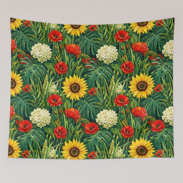 Item preview, Vibrant Allover Floral Sunflower Summer Print designed and sold by SplashTastic.
