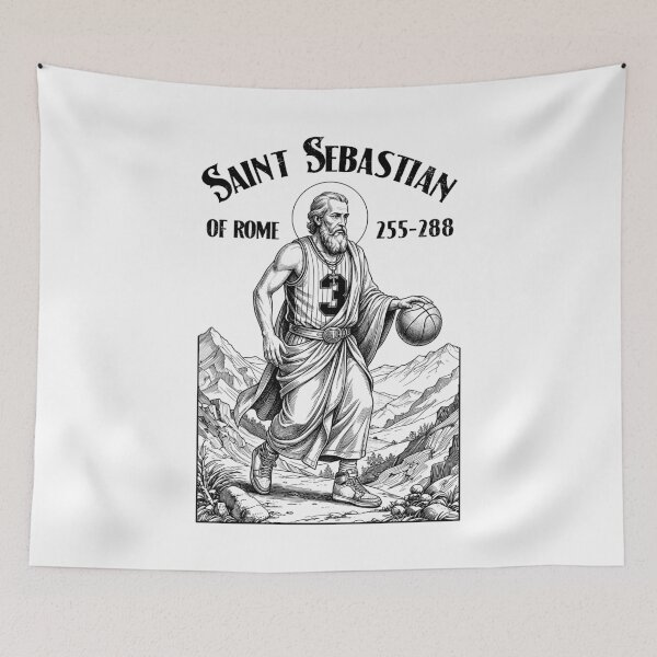 Item preview, Basketball Player Funny Patron Saint Sebastian Sport designed and sold by GrandeDuc.