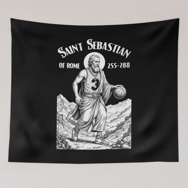 Item preview, Basketball Player Funny Patron Saint Sebastian Sport designed and sold by GrandeDuc.