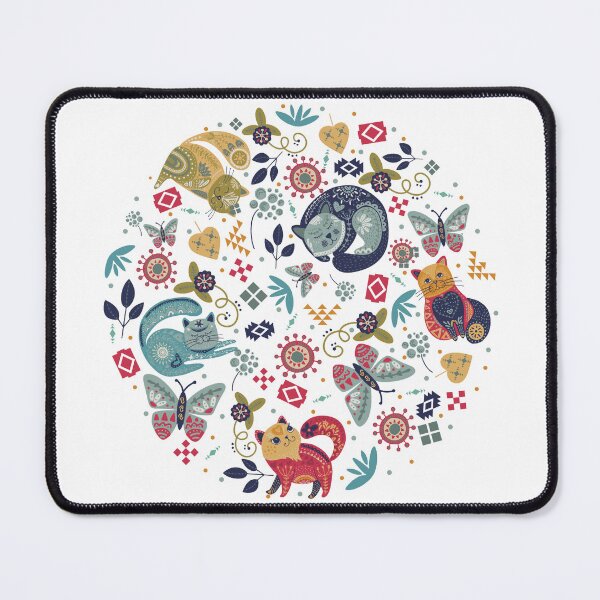 Item preview, Nordic Style With Cats, Flowers and Butterflies designed and sold by InspiredPamjoy.