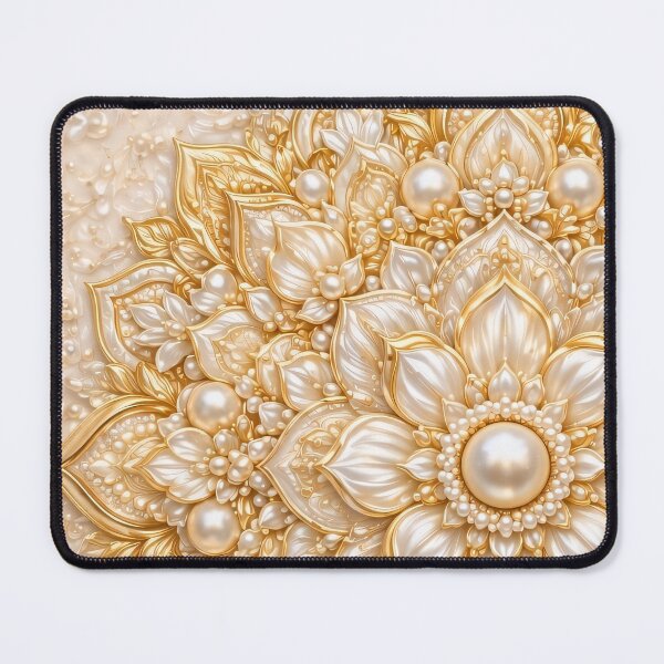 Item preview, 3d cream and gold enamel mandala designed and sold by Dreamweaver Mandalas.