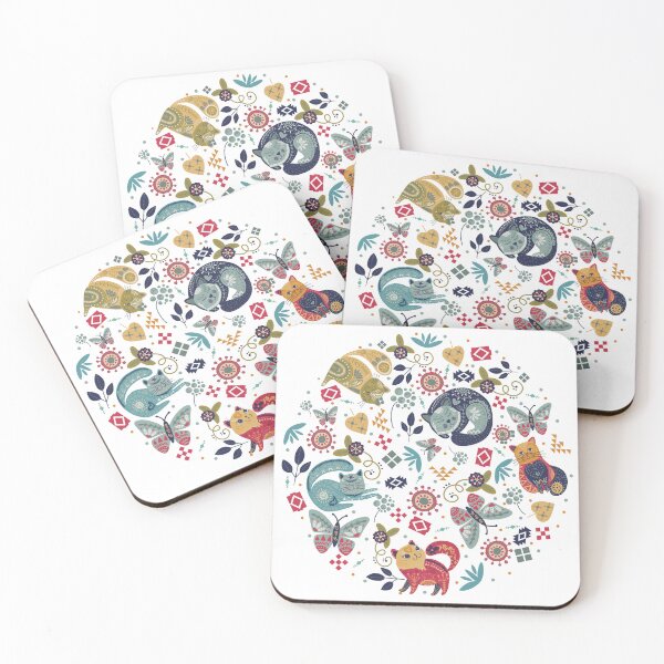 Item preview, Nordic Style With Cats, Flowers and Butterflies designed and sold by InspiredPamjoy.