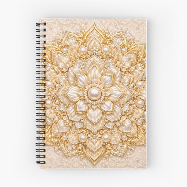 Item preview, 3d cream and gold enamel mandala designed and sold by Dreamweaver Mandalas.