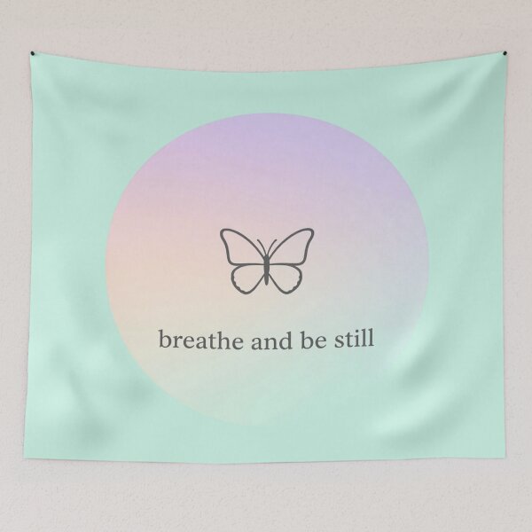 Item preview, Breathe and Be Still – Minimalist Mindfulness Typography Design designed and sold by CosmicQuietLab.