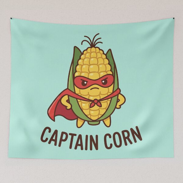 Item preview, Captain Corn Superhero Vegetable Funny Food designed and sold by Amir Faysal.