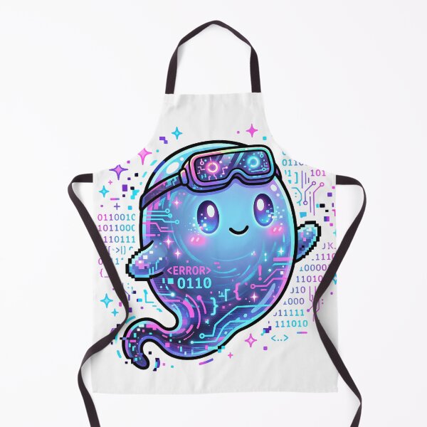 Item preview, Glitch Phantom Cute Horror Mascot | Cosmic Digital Ghost designed and sold by HorrorInkStudio.