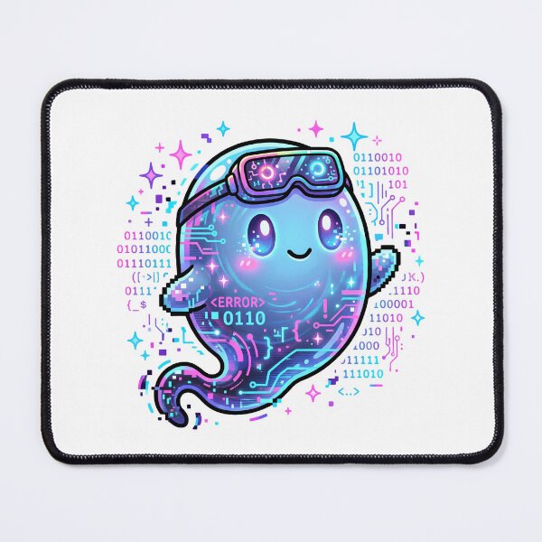 Item preview, Glitch Phantom Cute Horror Mascot | Cosmic Digital Ghost designed and sold by HorrorInkStudio.