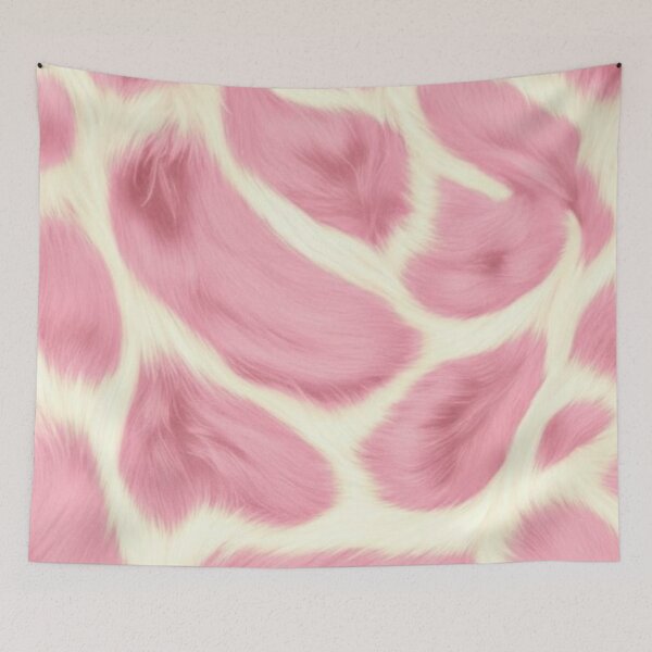 Item preview, Pink Fluffy Faux Fur Giraffe Pattern Cute Aesthetic Soft Fuzzy Texture designed and sold by LYAN-STORE.