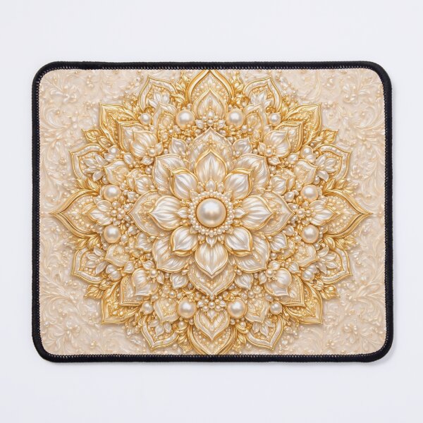 Item preview, 3d cream and gold enamel mandala series designed and sold by Dreamweaver Mandalas.