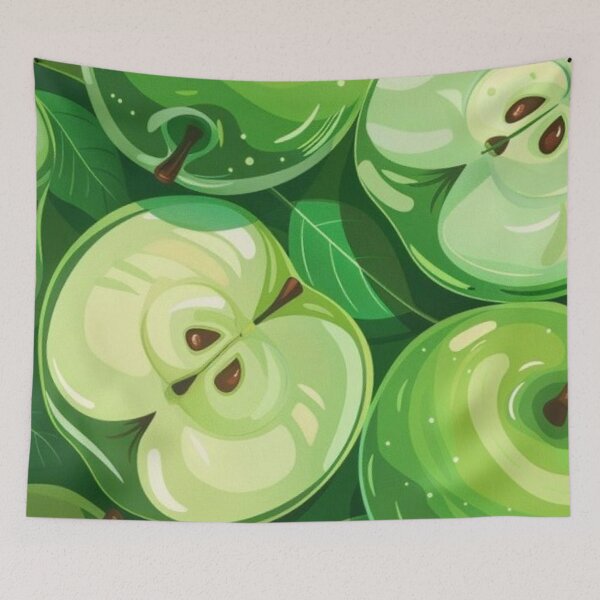 Item preview, Juicy Green Apple Fruit Pattern Glossy Summer Vector Illustration designed and sold by LYAN-STORE.
