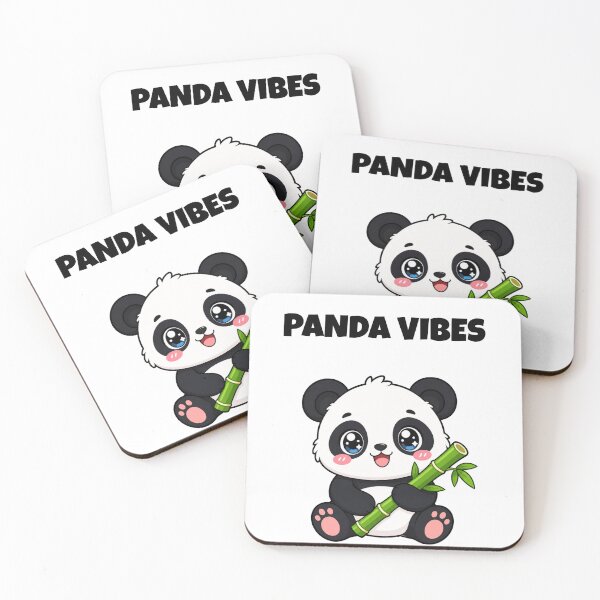 Item preview, Panda Vibes Cute Kawaii Panda with Bamboo designed and sold by BoosterShop.