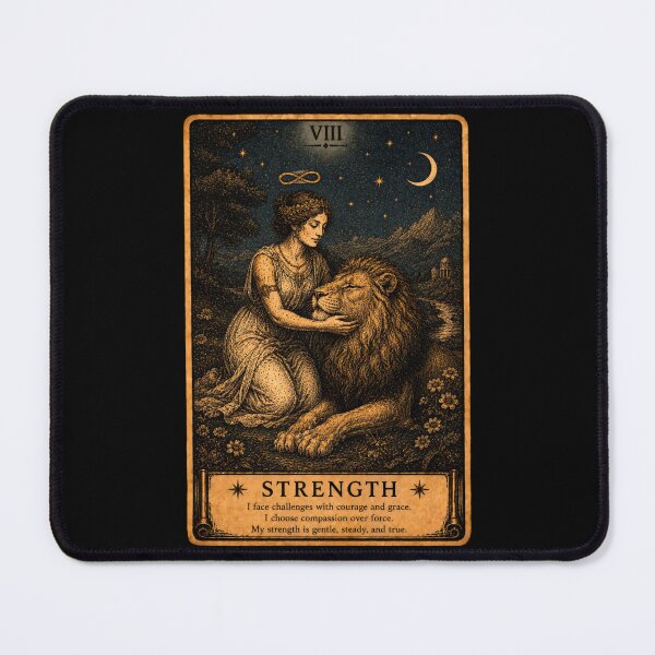 Item preview, Strength Tarot Card - Courage, Inner Power & Resilience Tarot Illustration designed and sold by ArcanaAbsolute.