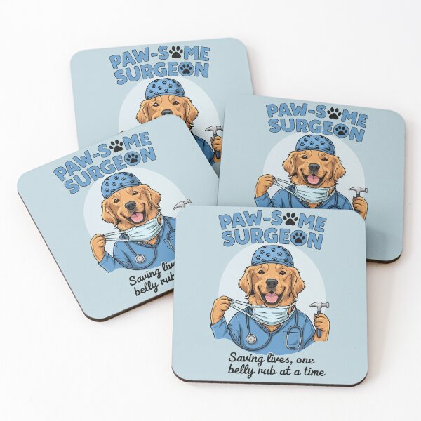 Item preview, Pawsome Surgeon Golden Retriever Dog Doctor designed and sold by Amir Faysal.