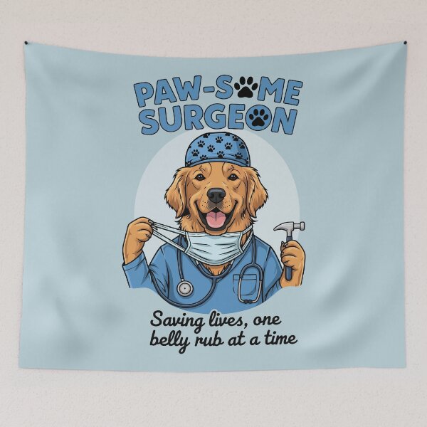Item preview, Pawsome Surgeon Golden Retriever Dog Doctor designed and sold by Amir Faysal.