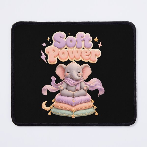 Item preview, Soft Power Cute Elephant Meditation Yoga Pastel 3D designed and sold by Sitred123.
