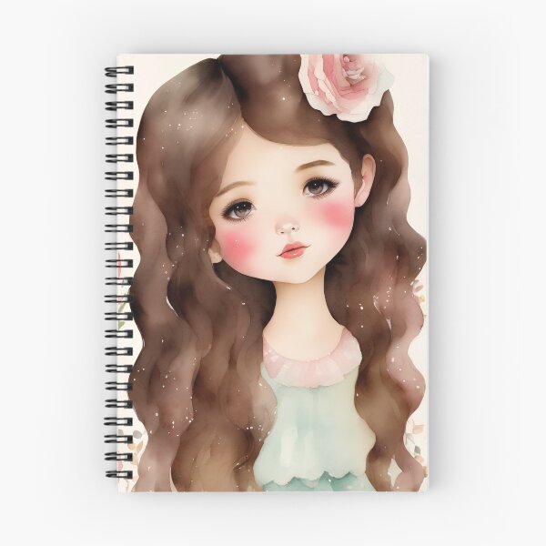 Item preview, Dreamy Watercolor Girl With Flower Crown designed and sold by CatandTea.