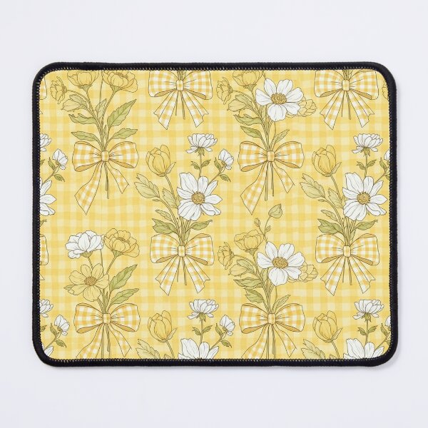 Item preview, Yellow Gingham Florals and Bows Coquette Pattern designed and sold by unique0703.