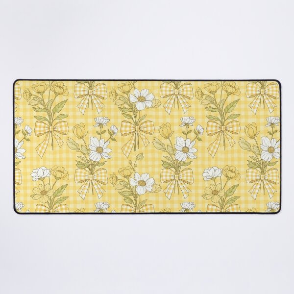 Item preview, Yellow Gingham Florals and Bows Coquette Pattern designed and sold by unique0703.