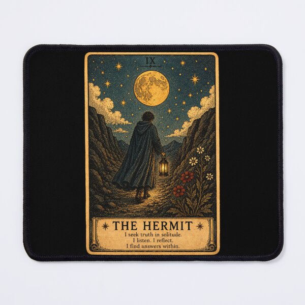 Item preview, The Hermit Tarot Card - Inner Wisdom, Solitude & Guidance Tarot Illustration designed and sold by ArcanaAbsolute.