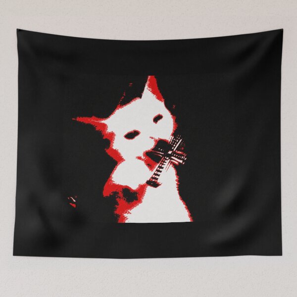 Item preview, Cute Devil Cat with Cross | Dark Gothic Cat Aesthetic | Creepy Meme Art designed and sold by jeehh.