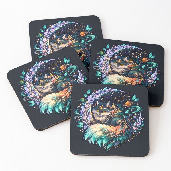 Item preview, Celestial Cosmic Fox Magical Astral Spirit Fantasy Sticker designed and sold by MCV-Designs.