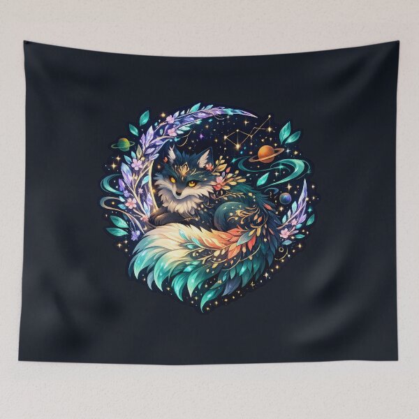 Item preview, Celestial Cosmic Fox Magical Astral Spirit Fantasy Sticker designed and sold by MCV-Designs.
