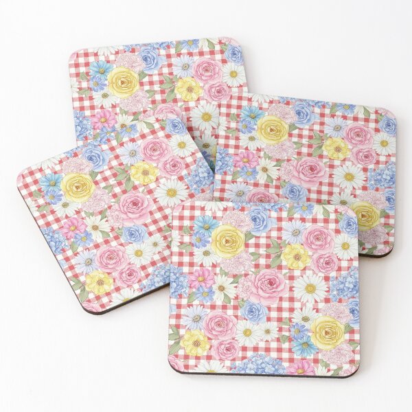Item preview, Picnic Floral on Red Gingham Seamless Pattern designed and sold by unique0703.