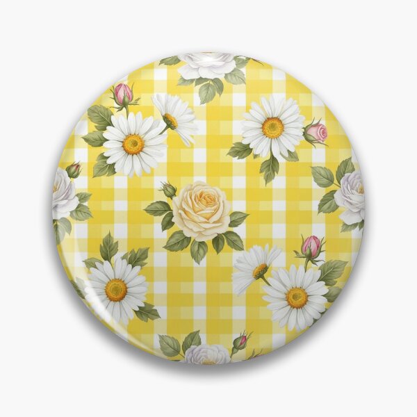 Item preview, Picnic Floral on yellow Gingham Seamless Pattern designed and sold by unique0703.