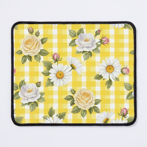 Item preview, Picnic Floral on yellow Gingham Seamless Pattern designed and sold by unique0703.