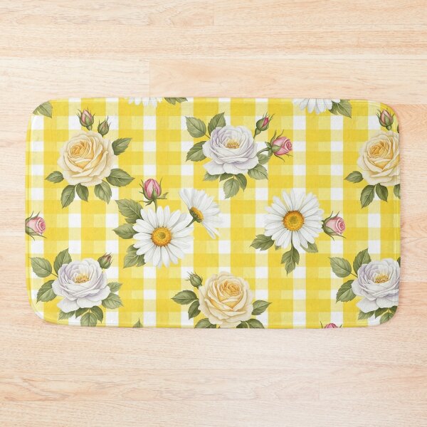 Item preview, Picnic Floral on yellow Gingham Seamless Pattern designed and sold by unique0703.