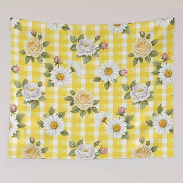 Item preview, Picnic Floral on yellow Gingham Seamless Pattern designed and sold by unique0703.
