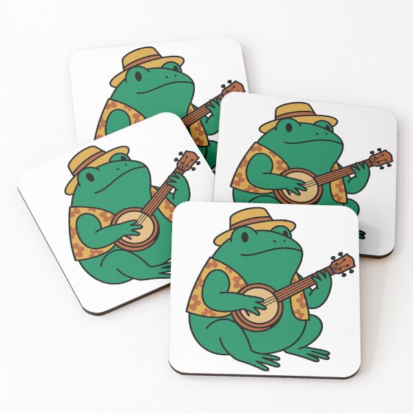 Item preview, Whimsical Frog Playing Banjo - Cottagecore Aesthetic Art designed and sold by Eldaz.