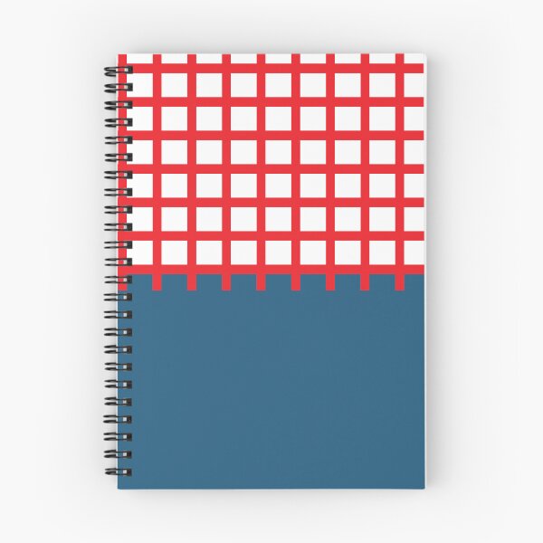 Item preview, Preppy red checkered pattern dusty blue color block designed and sold by fluffyfamcraft.