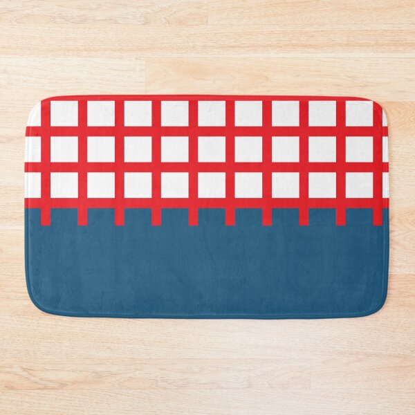 Item preview, Preppy red checkered pattern dusty blue color block designed and sold by fluffyfamcraft.