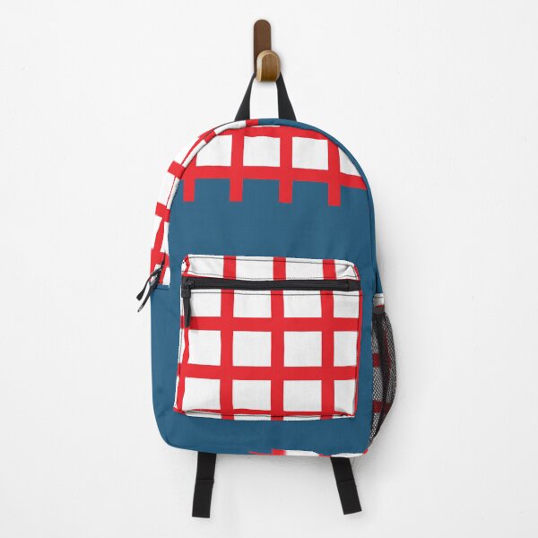 Item preview, Preppy red checkered pattern dusty blue color block designed and sold by fluffyfamcraft.