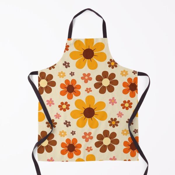 Item preview, Retro 70s Floral Seamless Pattern | Vintage Orange & Brown Flower Power Design designed and sold by RJACreative.