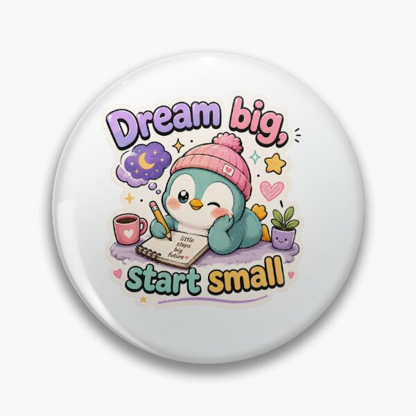 Item preview, Cute Penguin Dream Big Start Small Sticker designed and sold by Snikdha.