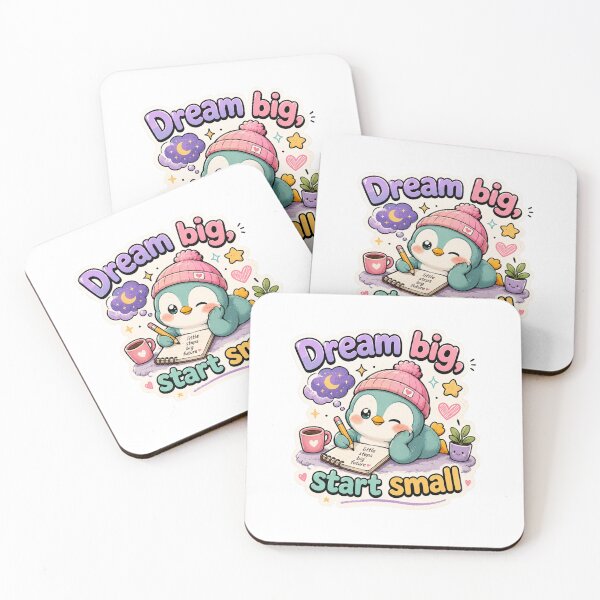 Item preview, Cute Penguin Dream Big Start Small Sticker designed and sold by Snikdha.