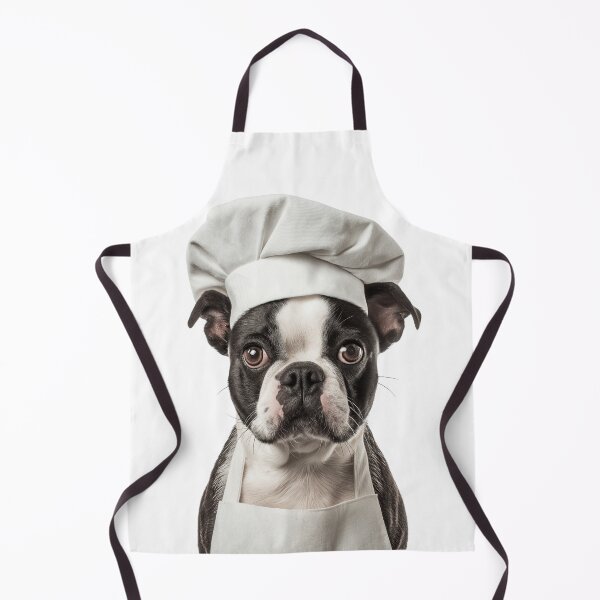 Item preview, Funny Boston Terrier Dog Chef Realistic Animal Cooking Humor Art designed and sold by LazyOwlStore.