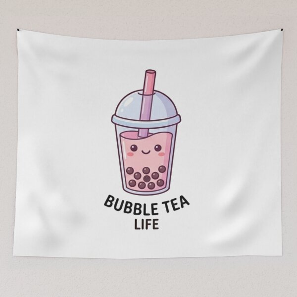 Item preview, Cute Kawaii Bubble Tea Life Boba Illustration designed and sold by Rehnair.