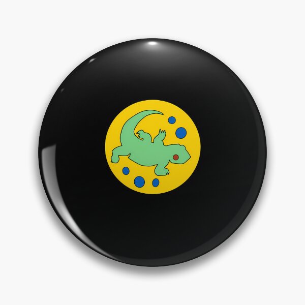 Item preview, Lizard Silhouette on a Bright Yellow Circle with Blue Bubbles designed and sold by gogo-o-ArT.