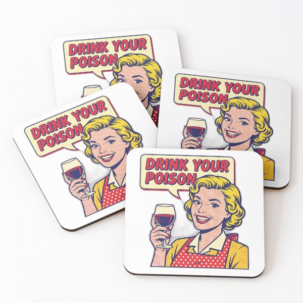 Item preview, Retro Housewife Drink Your Poison Sarcastic Wine designed and sold by ryanguas.