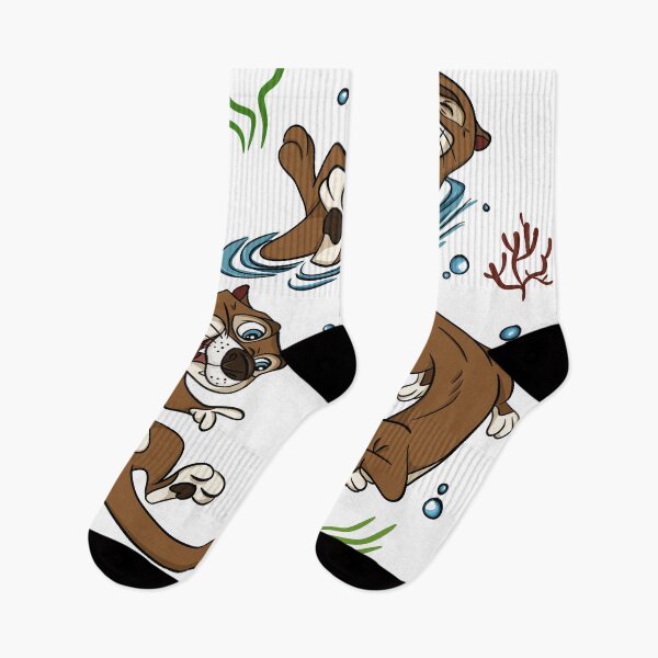 Item preview, Cute Otter Sticker Pack Funny Cartoon Sea Otters Swimming designed and sold by LYAN-STORE.