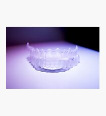 Invisible dental teeth brackets tooth aligners plastic braces retainers to straighten teeth Photographic Print