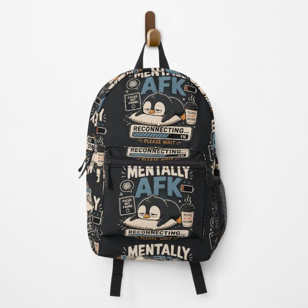 Item preview, Mentally AFK Please Wait Funny Penguin designed and sold by MidnightCache.