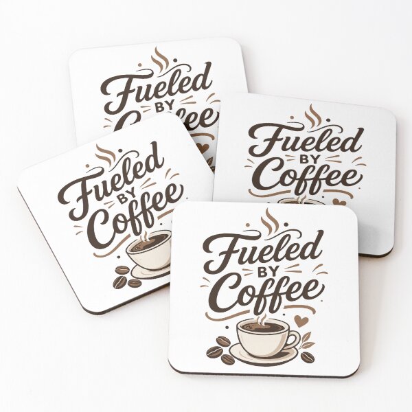 Item preview, Fueled By Coffee Funny Coffee Lover Typography Design designed and sold by Danisrin Finds.
